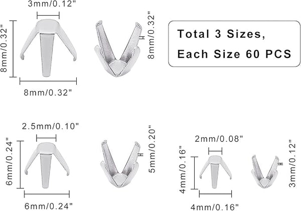 80pcs Earrings Claw Prong Blanks