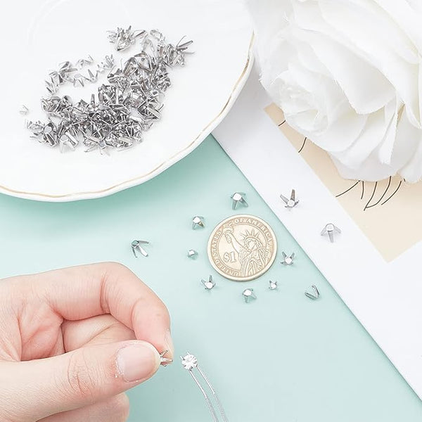 80pcs Earrings Claw Prong Blanks